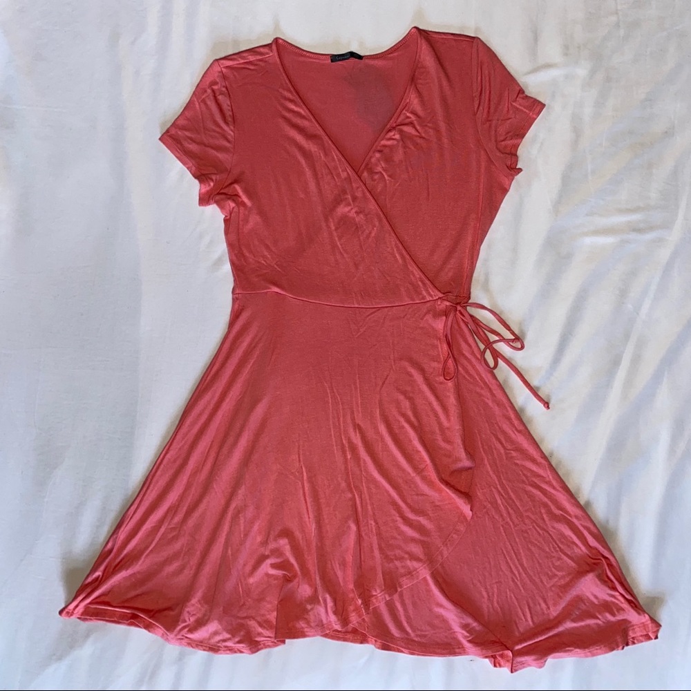 Coral skater dress.